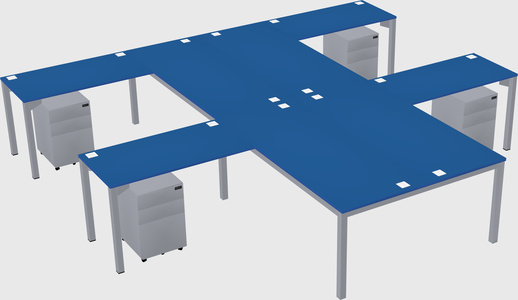 Shared l-shaped desk