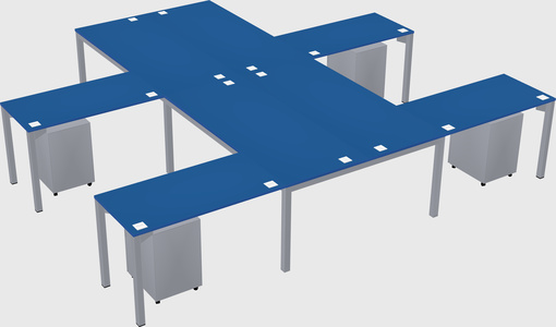 Shared l-shaped desk