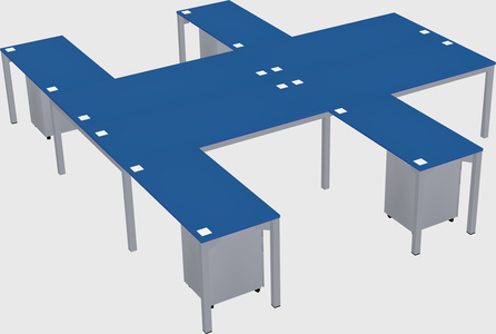 Shared l-shaped desk
