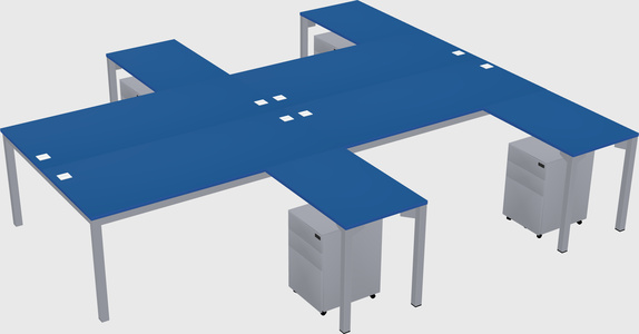 Shared l-shaped desk