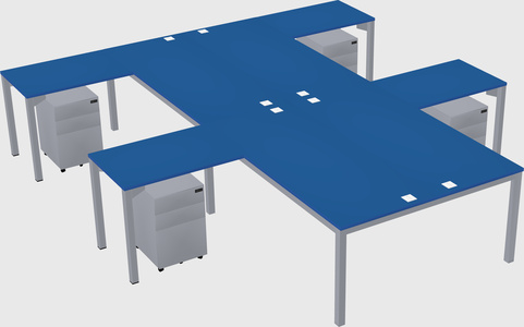 Shared l-shaped desk