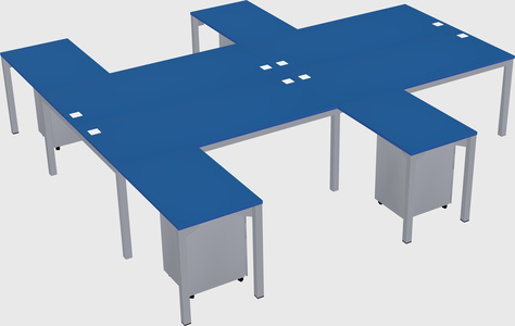 Shared l-shaped desk