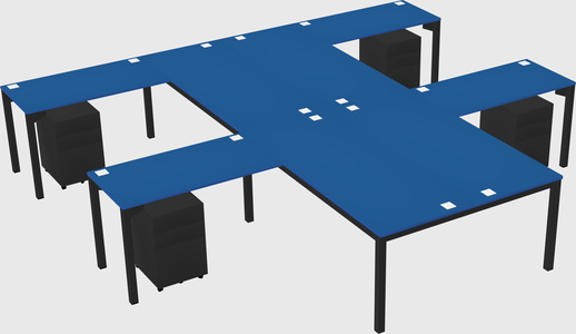 Shared l-shaped desk