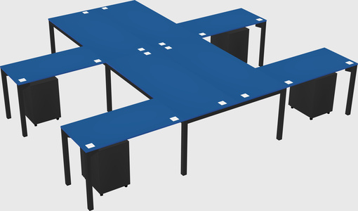 Shared l-shaped desk
