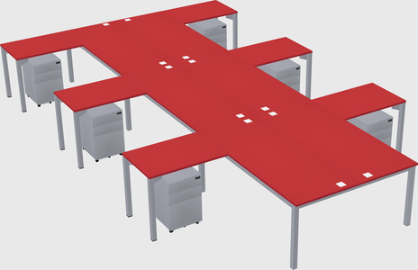 Shared l-shaped desk