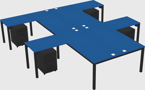 Shared l-shaped desk