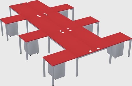 Shared l-shaped desk