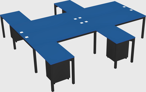 Shared l-shaped desk