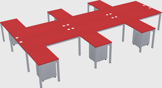Shared l-shaped desk