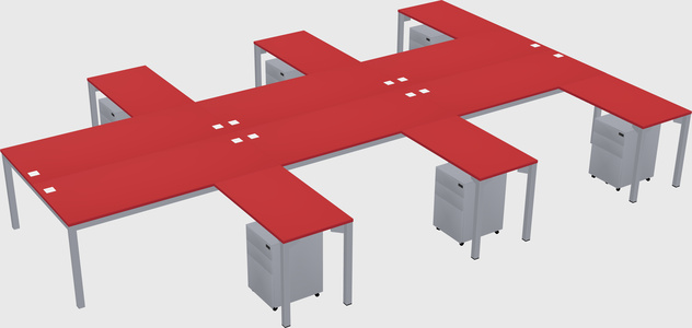 Shared l-shaped desk