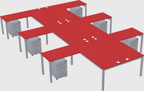 Shared l-shaped desk