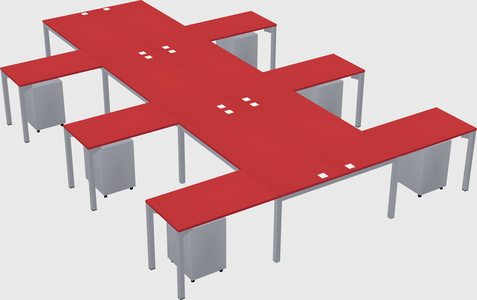 Shared l-shaped desk