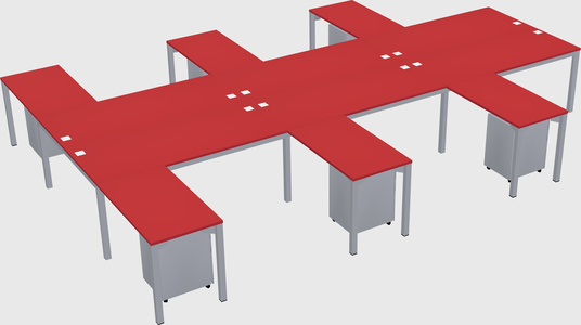 Shared l-shaped desk