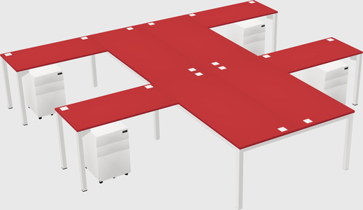 Shared l-shaped desk