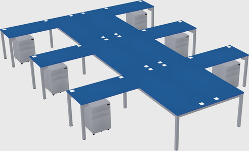 Shared l-shaped desk