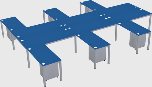 Shared l-shaped desk