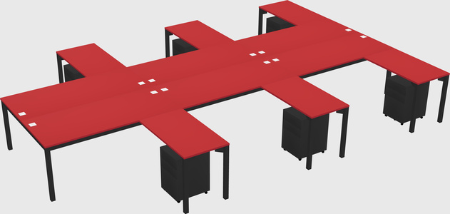 Shared l-shaped desk