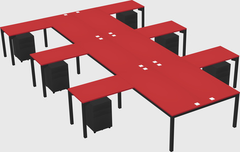 Shared l-shaped desk