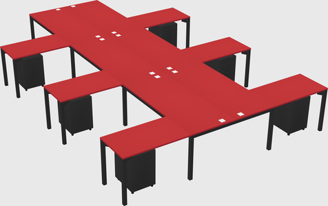 Shared l-shaped desk