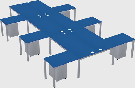 Shared l-shaped desk