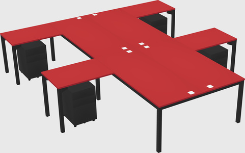 Shared l-shaped desk