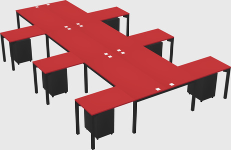 Shared l-shaped desk