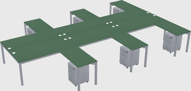 Shared l-shaped desk