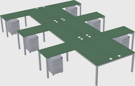 Shared l-shaped desk