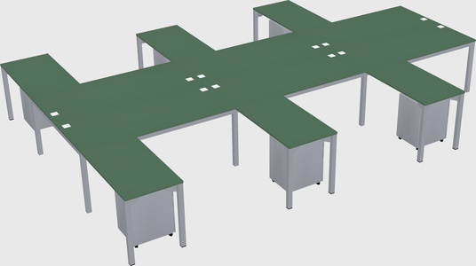 Shared l-shaped desk