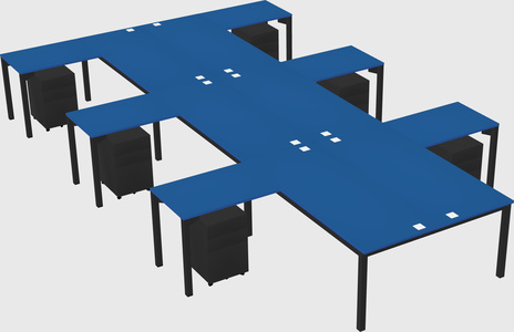 Shared l-shaped desk