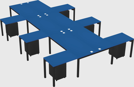 Shared l-shaped desk