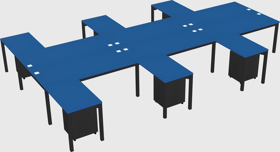 Shared l-shaped desk