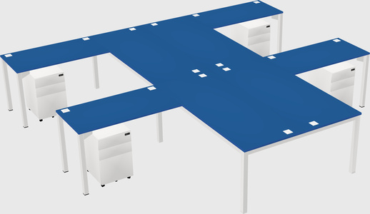 Shared l-shaped desk