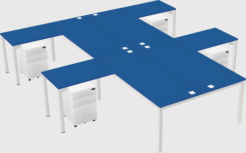 Shared l-shaped desk