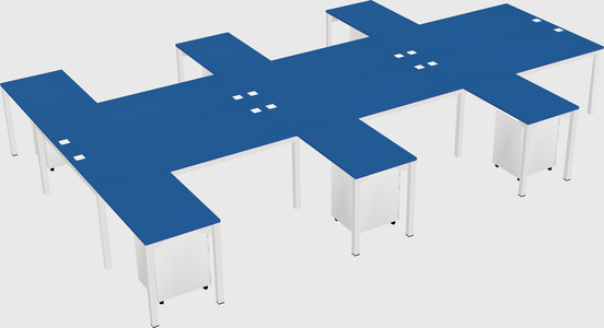 Shared l-shaped desk