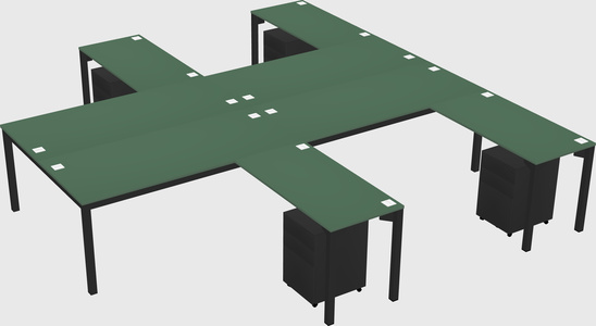 Shared l-shaped desk