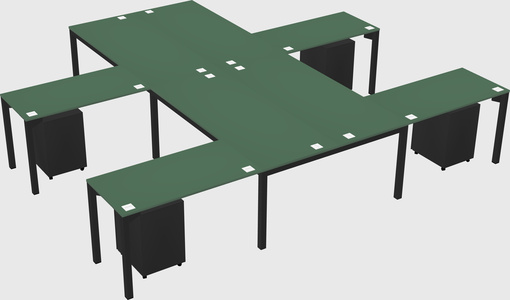 Shared l-shaped desk