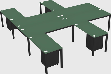 Shared l-shaped desk