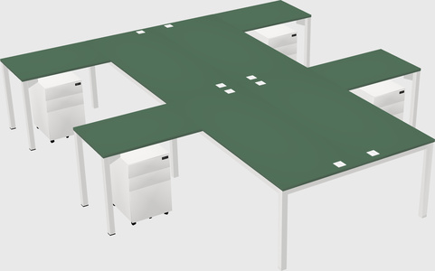 Shared l-shaped desk