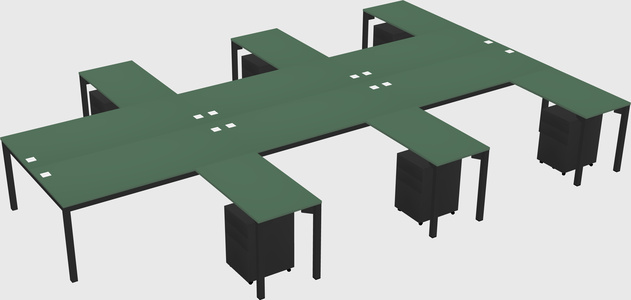 Shared l-shaped desk