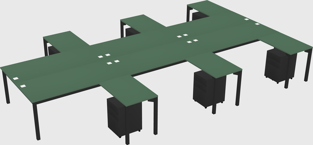 Shared l-shaped desk