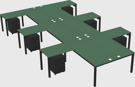 Shared l-shaped desk