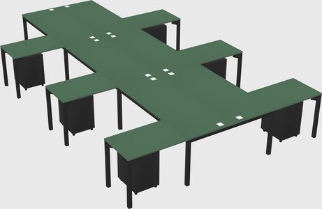 Shared l-shaped desk