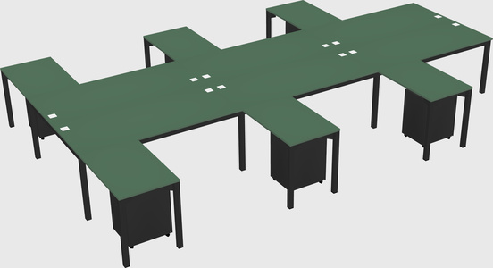 Shared l-shaped desk
