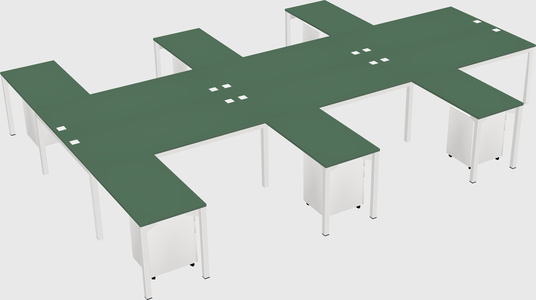 Shared l-shaped desk
