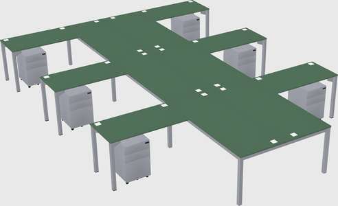 Shared l-shaped desk