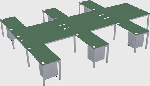 Shared l-shaped desk