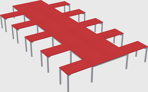 Shared l-shaped desk