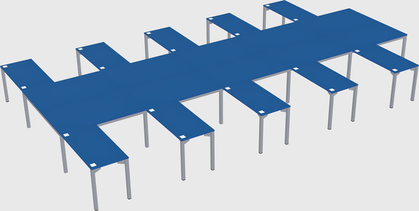 Shared l-shaped desk
