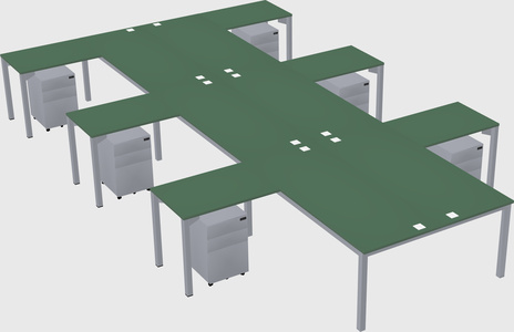 Shared l-shaped desk